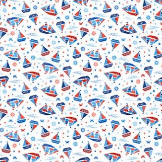 Ситец наб. шир.95 рис.21225/1 ГОСТ кораблики бз. ОТРЕЗ