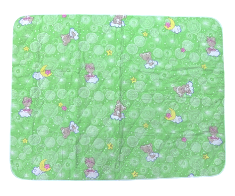 Покрывало стеганое 110*140 Мишки в облаках зел.