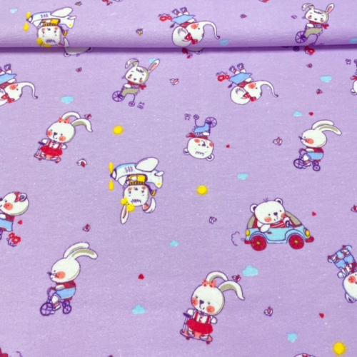 Фланель дет 75 см рис 792-3П веселый транспорт сирен.