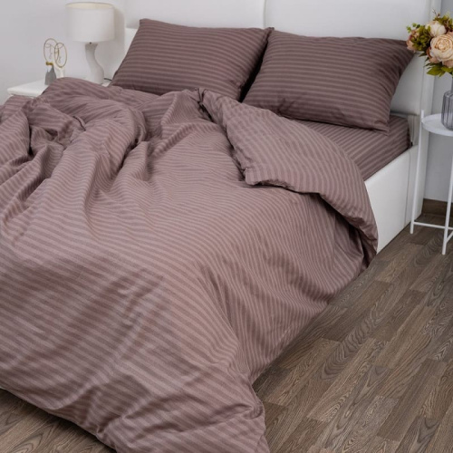 Поплин-страйп 220 какао 12245/5