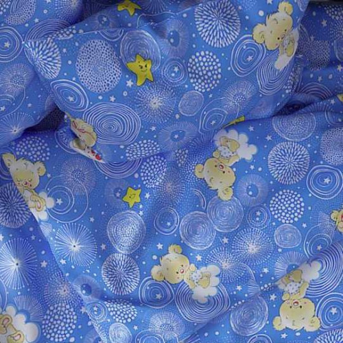 Бязь наб 150 Мишки в облаках 084/4/5 детс.