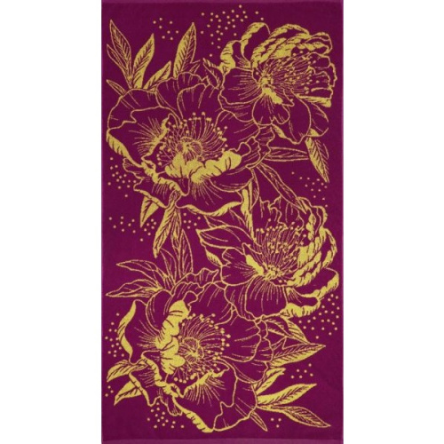 Полотенце махровое птк  50*90 Пионы-2