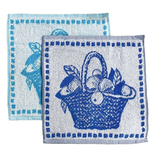 Cалфетка махровая птк 30*30 Корзина син.