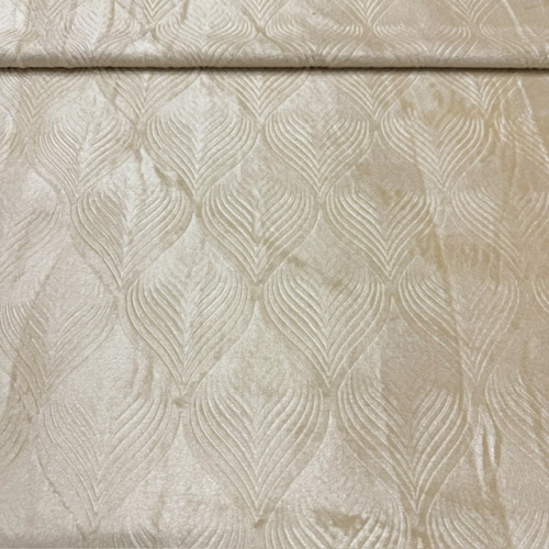 Велсофт жаккард бежевый (листья)