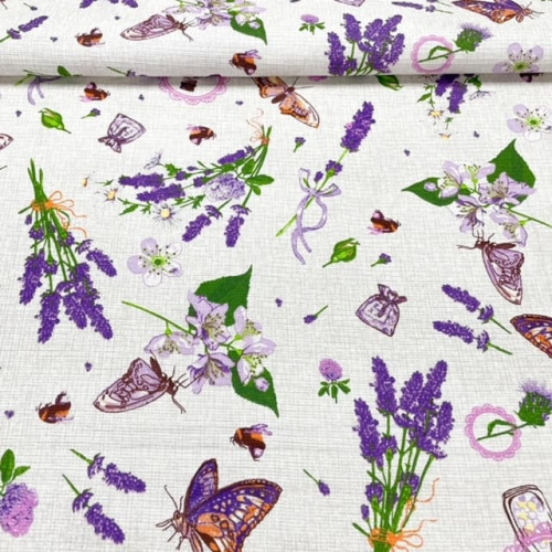 Полотно ваф. наб. 150см Букет из лаванды 813 -1П