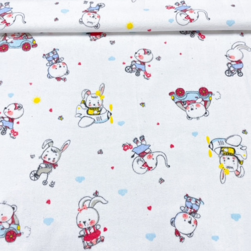 Фланель дет 90 см рис 792-4П веселый транспорт бз.