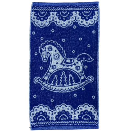 Полотенце махровое птк 30*60 Лошадка-2 син.