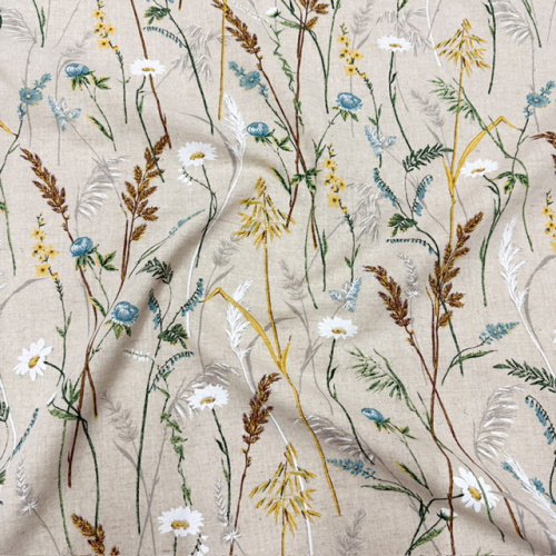 Ткань п/лен п/вар. шир 150см Полевая ромашка 1742/1