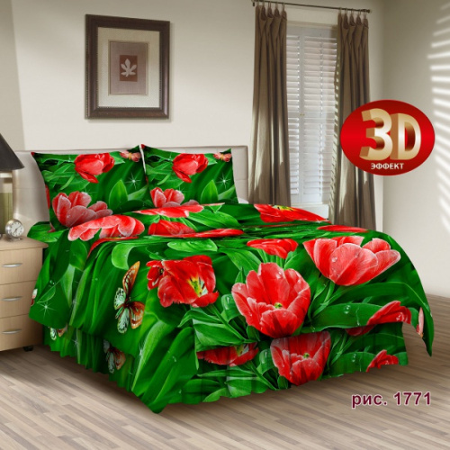 Бязь наб 150 пл125 эф/о 1771 Тюльпаны