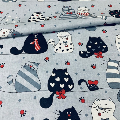 Бязь наб. 150 Коты сер. 7206/1