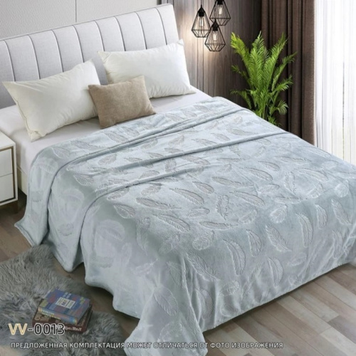 Плед Велсофт 180*200 Перо серый