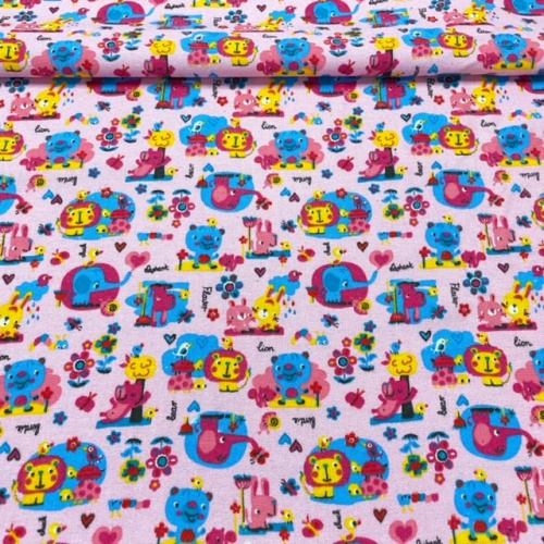 Фланель дет 90 см рис 736-4П Африка роз.