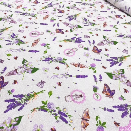 Полотно ваф. наб. 150см Букет из лаванды 813 -1П