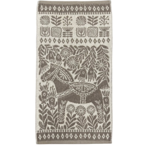 Полотенце махровое птк 30*60 Расписной пони серый