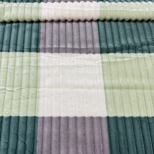 Велсофт жаккард Клетка сер./зел.