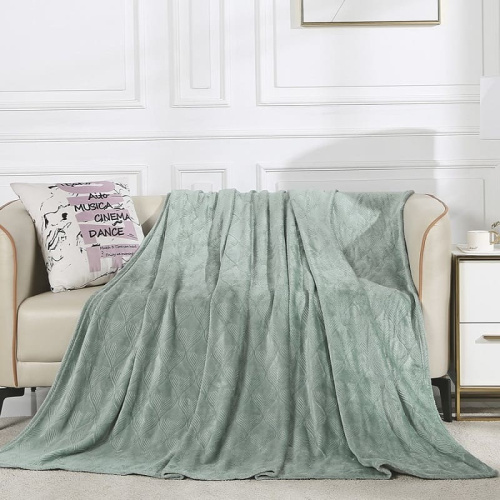 Плед Велсофт 150*200 Листья (мятный)