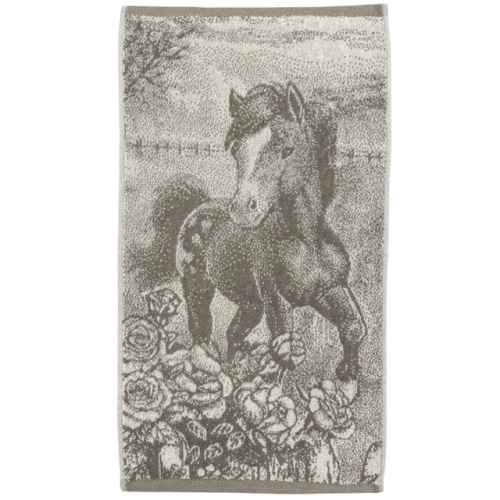 Полотенце махровое птк 30*60 Жеребенок серый