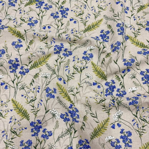 Ткань п/лен п/вар. шир 150см Незабудки 1702/1