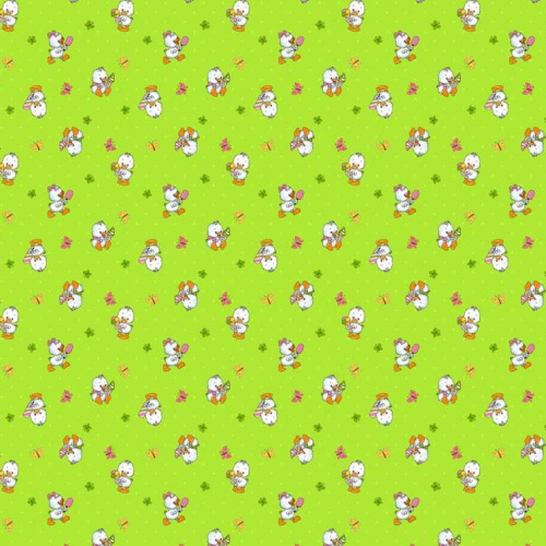 Фланель дет 90 см рис  5448/3 утята зел. ОТРЕЗ