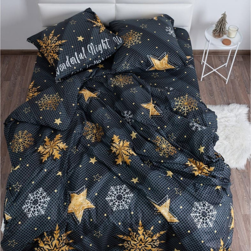 КПБ семейный "Миланика" поплин Рождественская звезда